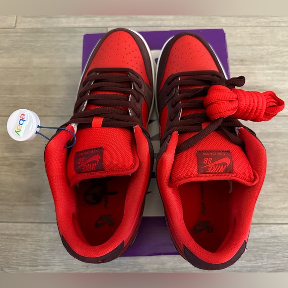 Nike SB Dunk Low Pro Fruity Pack Cherry DM0807-600 Burgundy Crush Team Red Sz 12 - Picture 6 of 13